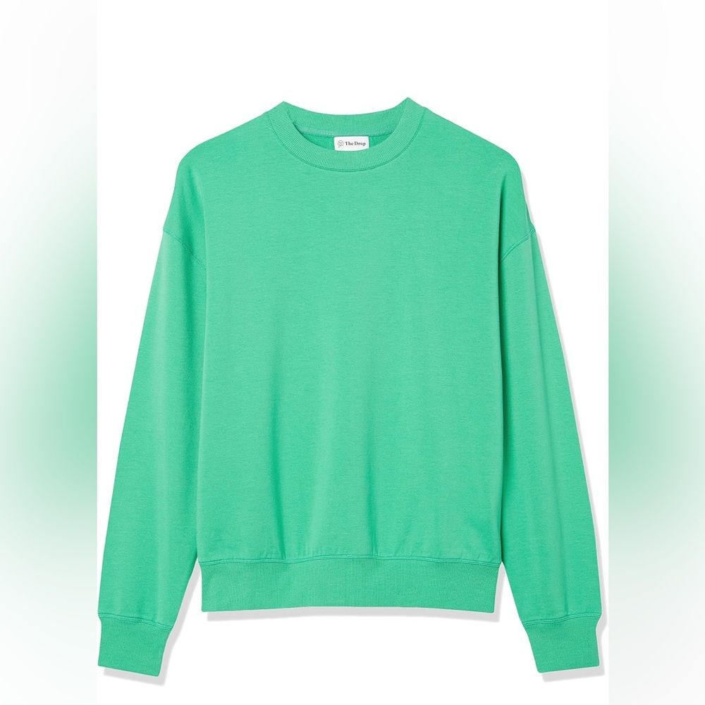 The Drop Women's Loose Long-Sleeve Crewneck Drop-Shoulder Sweatshirt(NWT)small